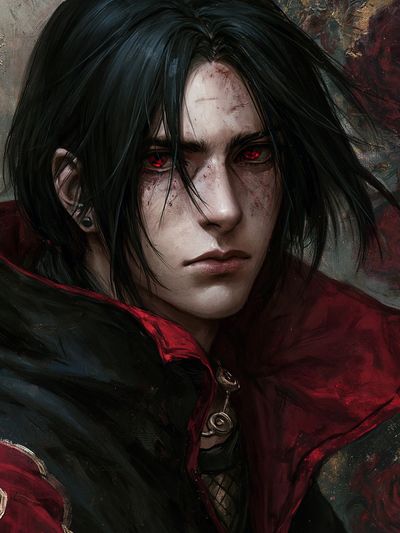Dark Anime Vampire Portrait Poster. poster