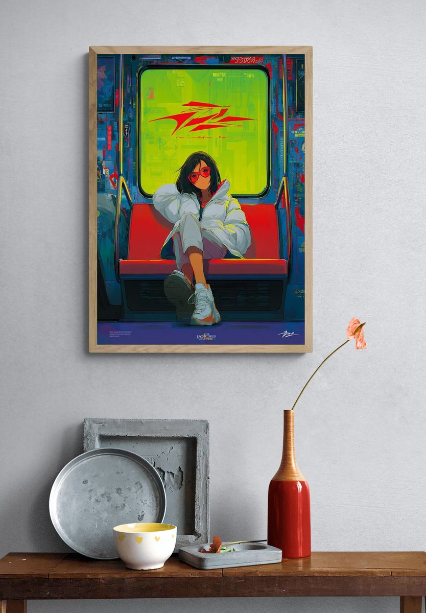 Urban Girl — Anime Print. — room view 3