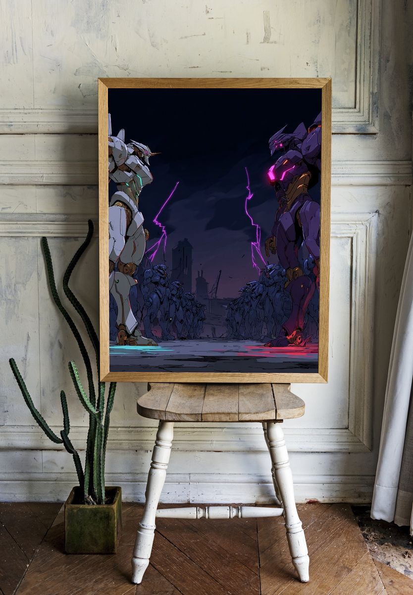 Mecha Battle — Anime Print room preview