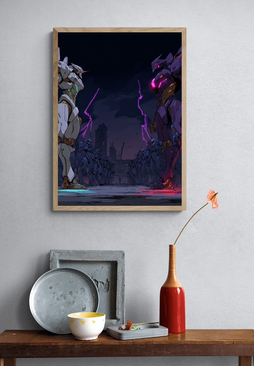 Mecha Battle — Anime Print. — room view 3