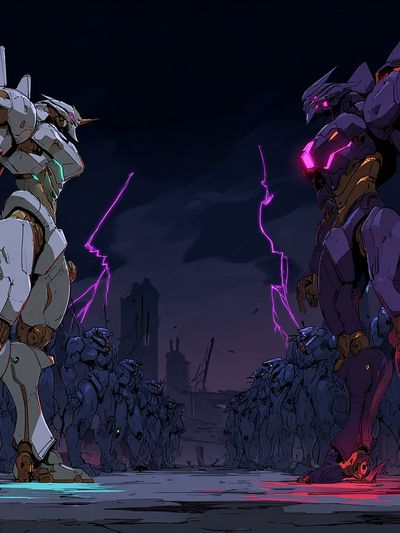 Mecha Battle — Anime Print. poster