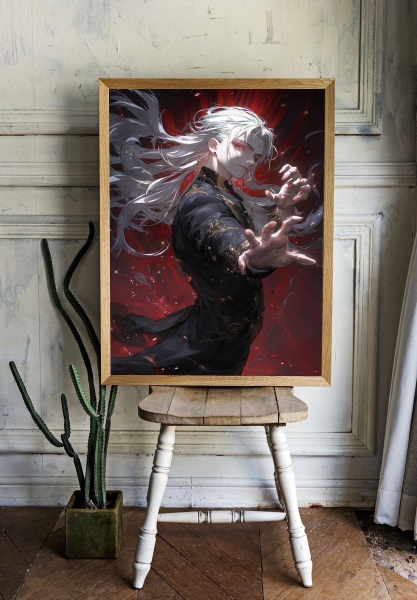 Mysterious Character — Anime Art Print. — room view 1