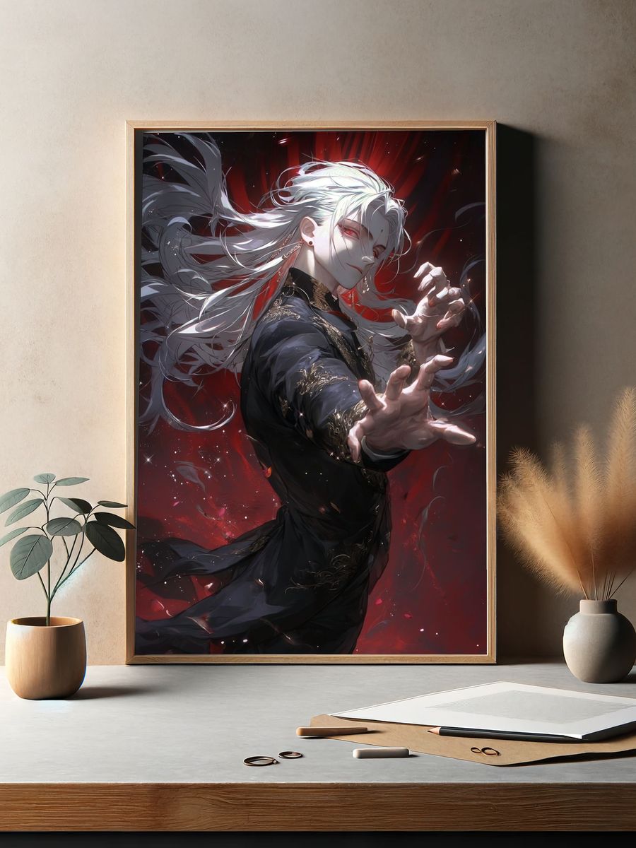 Mysterious Character — Anime Art Print. — room view 2