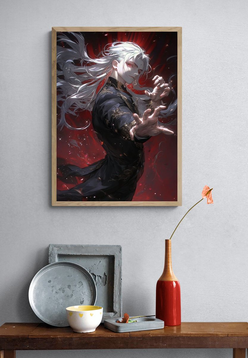 Mysterious Character — Anime Art Print. — room view 3