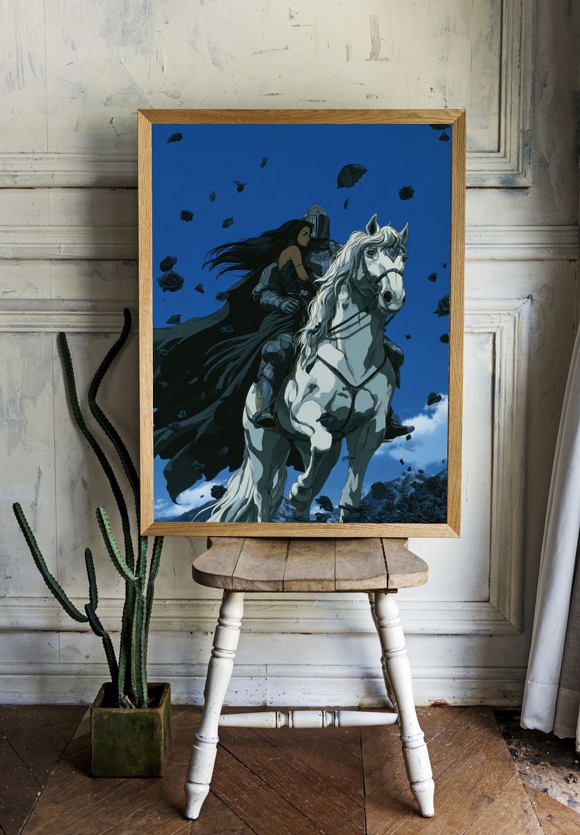 Knight and Maiden — Anime Print. — room view 1