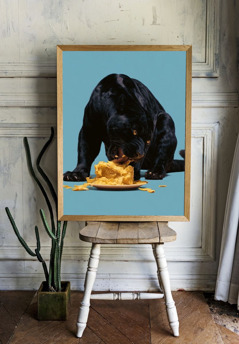 Black Panther Snack Attack Poster. room preview