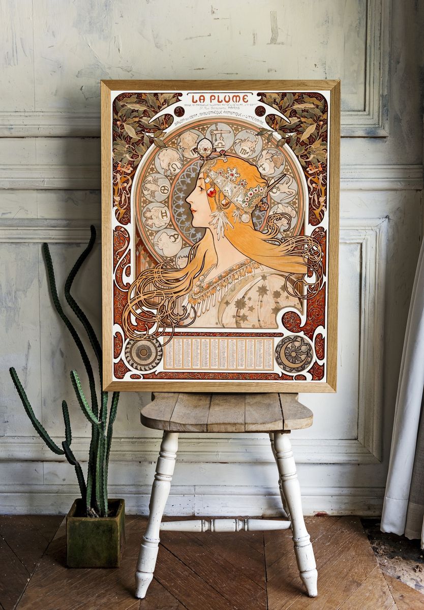 La Plume — Art Nouveau Print room preview