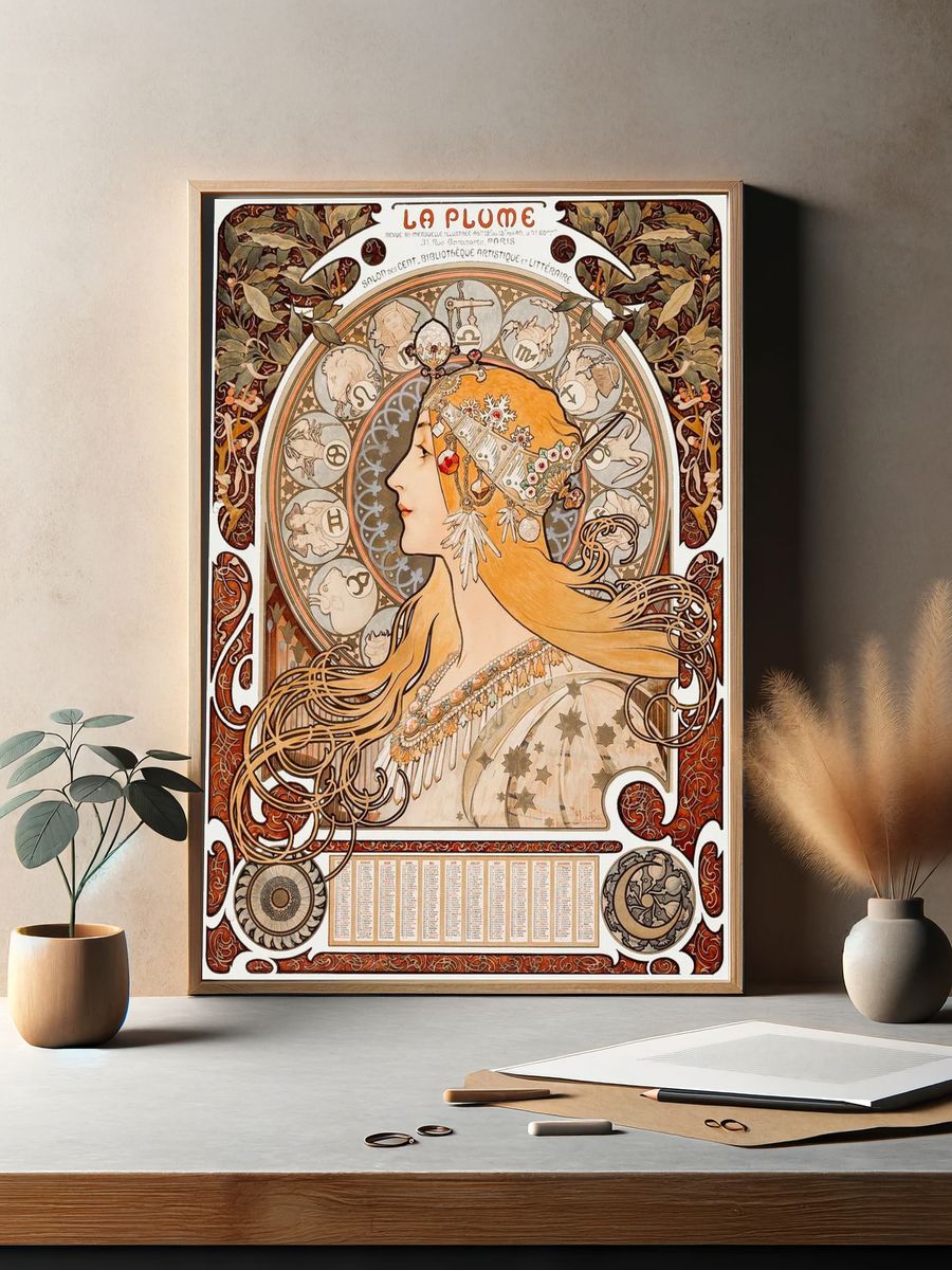 La Plume — Art Nouveau Print. — room view 2