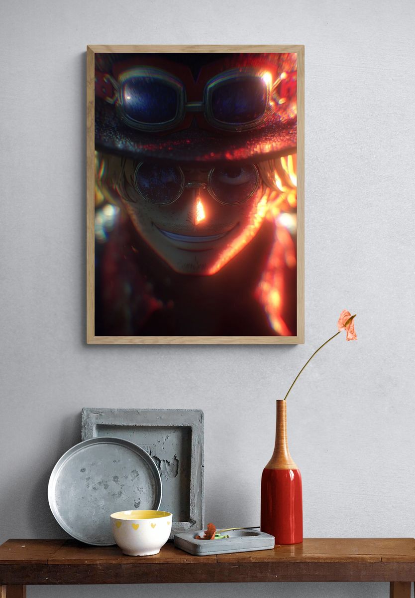 Anime Character Portrait — Digital Art Print. — room view 3