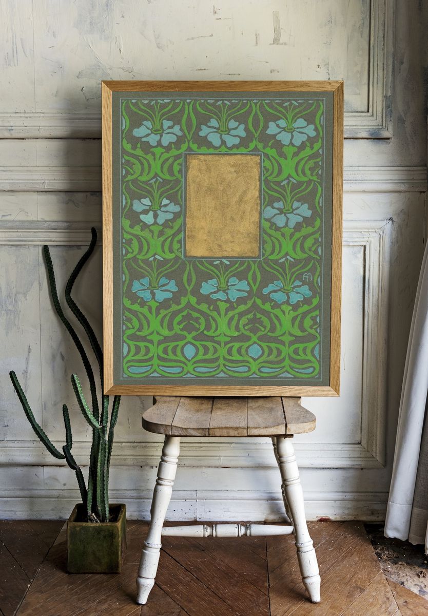 Floral Art Nouveau Poster. — room view 1