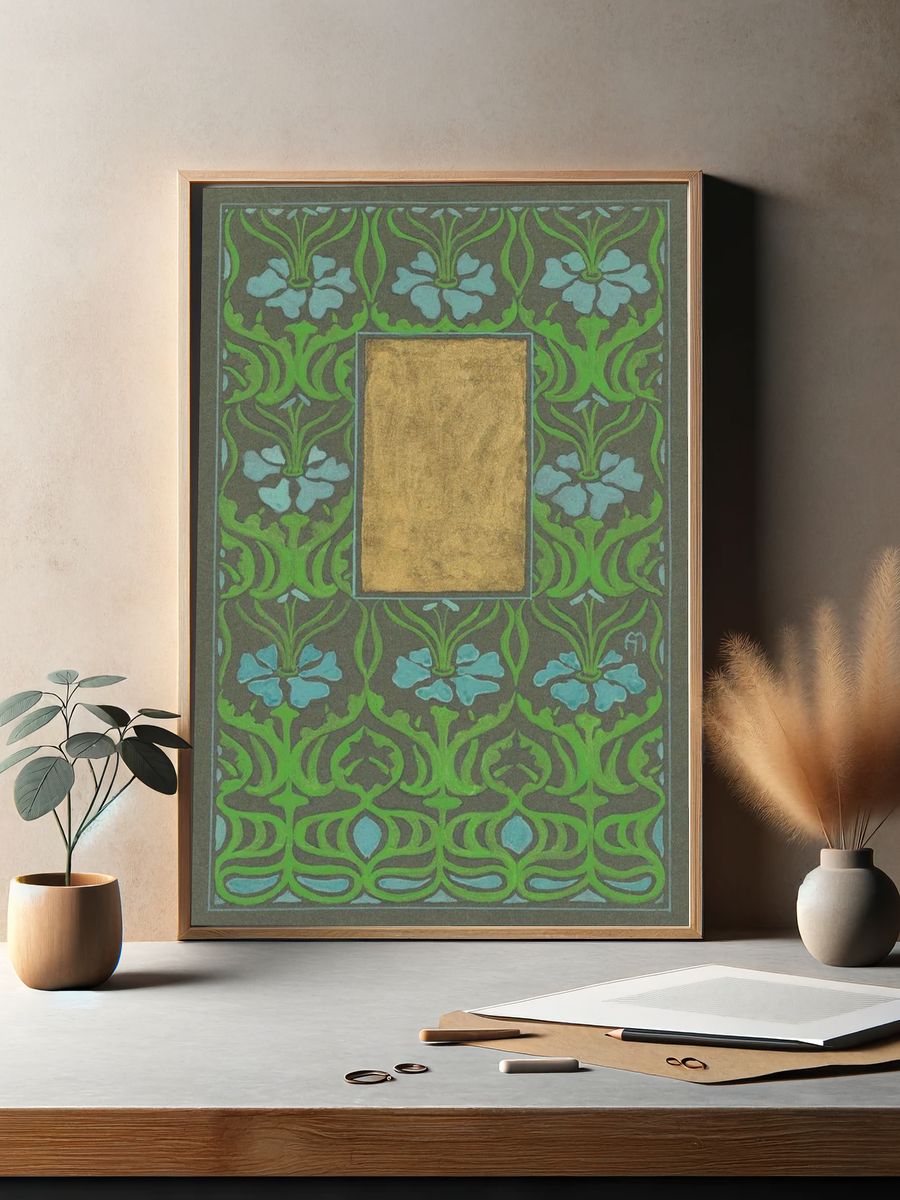 Floral Art Nouveau Poster. — room view 2