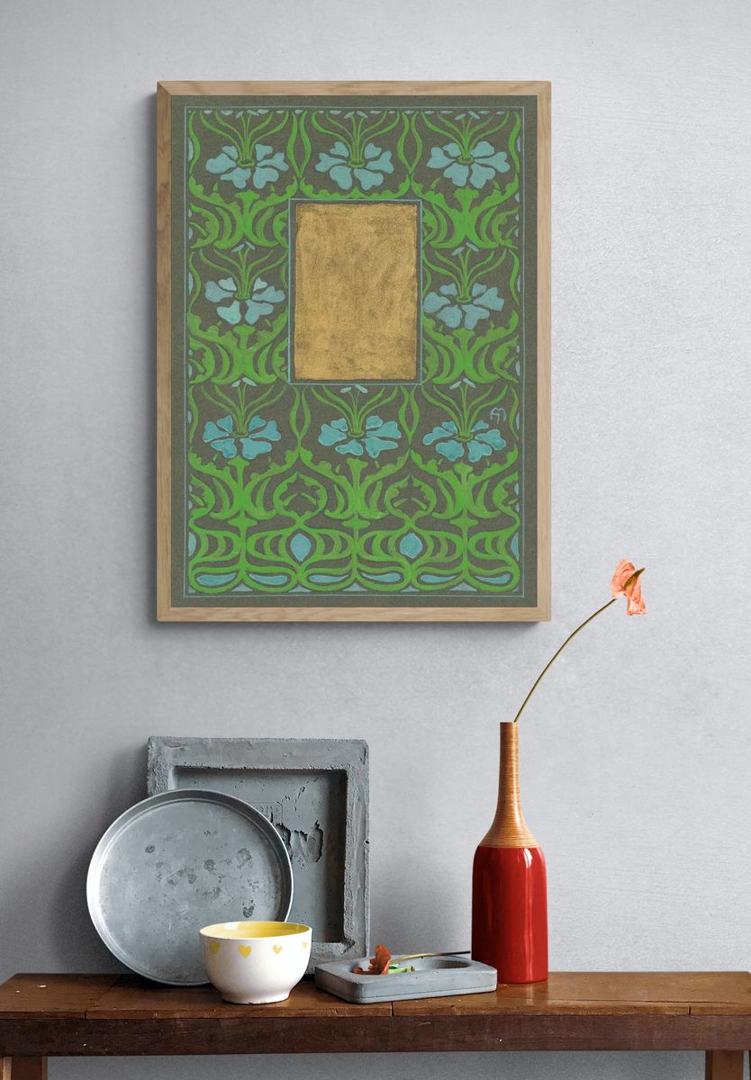 Floral Art Nouveau Poster. — room view 3