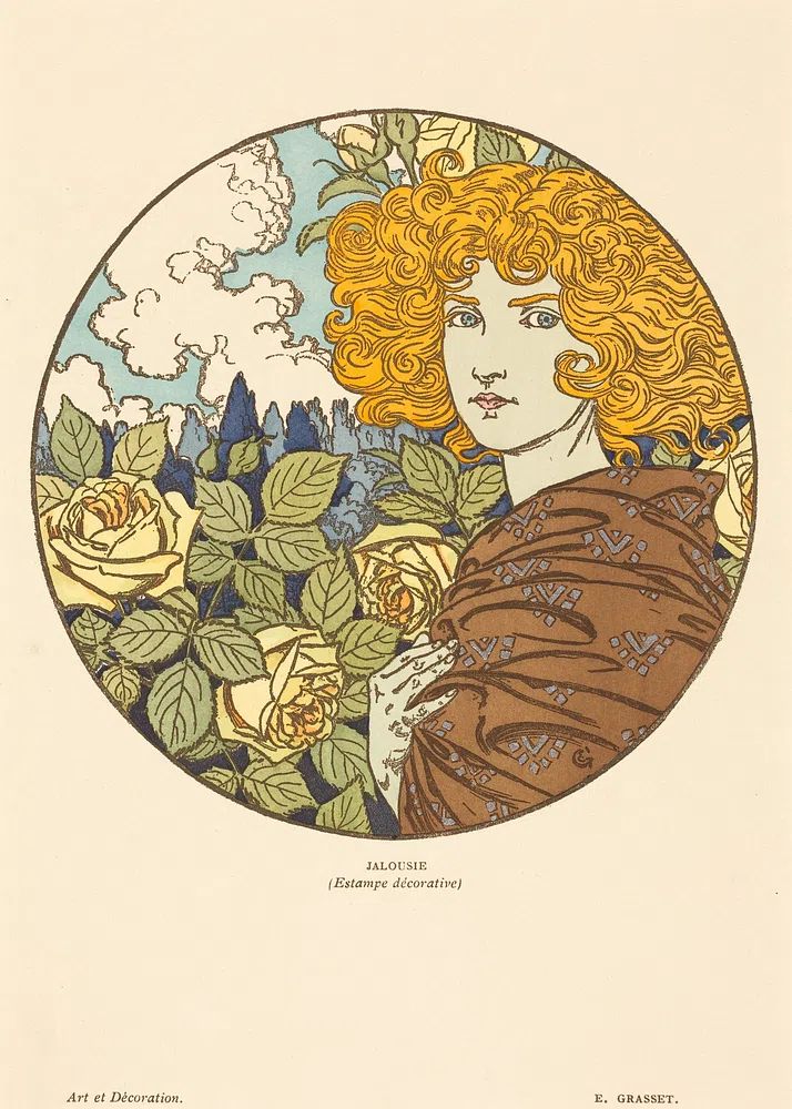 Jalousie — Art Nouveau Print. poster — fine-art art