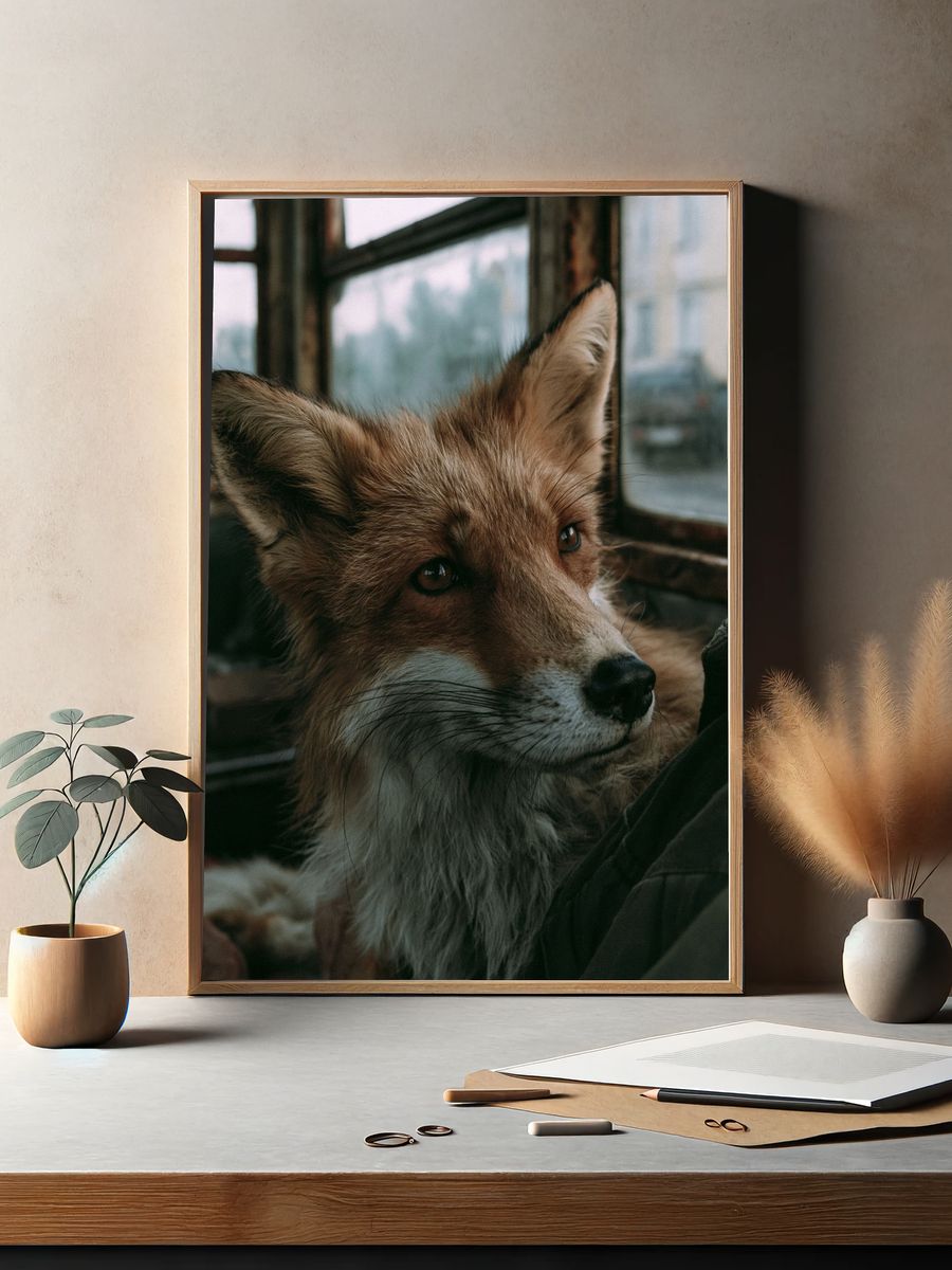 Red Fox Portrait Photography Poster. — room view 2