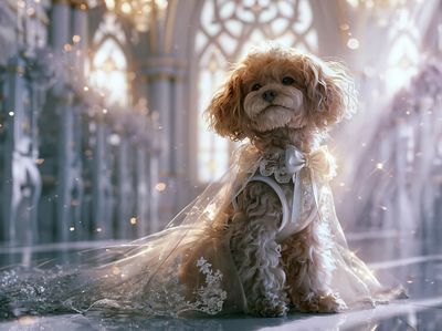 Elegant Toy Poodle Portrait Print.