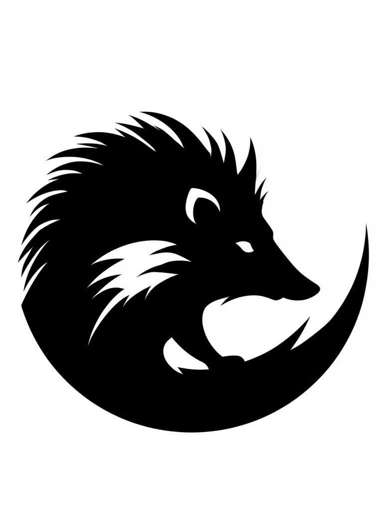 Black Wolf Silhouette Print. poster detail