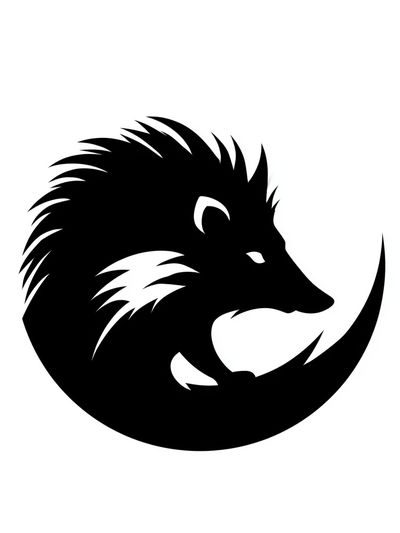 Black Wolf Silhouette Print.