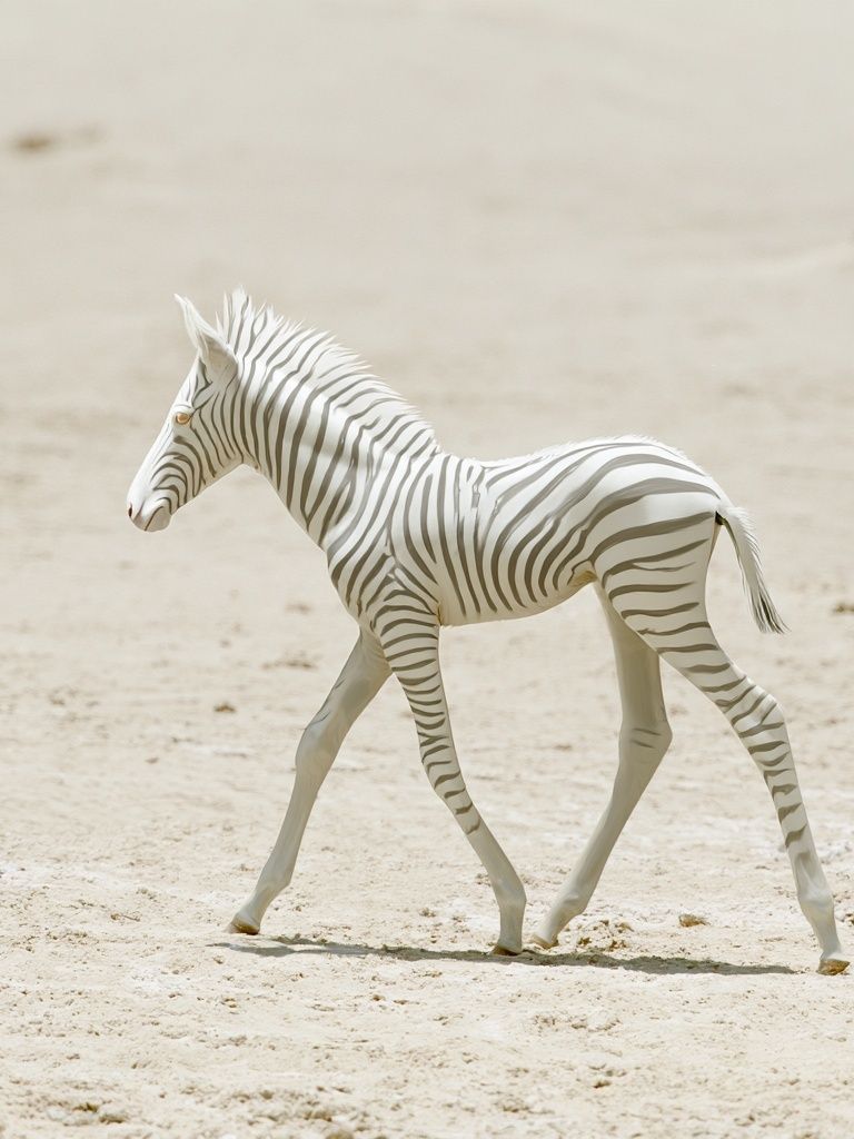 White Zebra Foal Photography Poster. poster — animals art