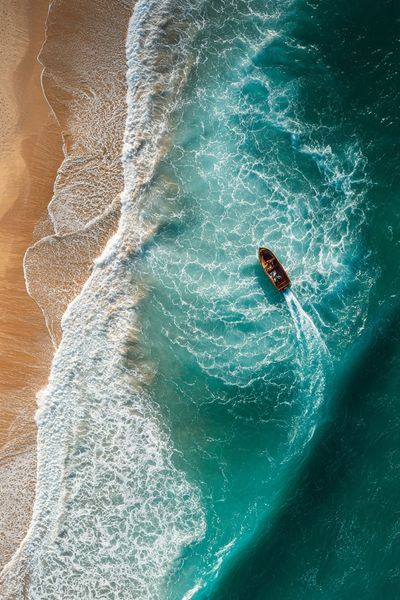 Aerial Ocean Shoreline Photography Poster. poster