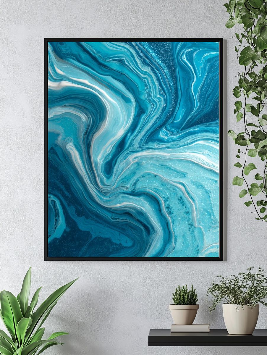 Ocean Waves — Abstract Poster. — room view 4