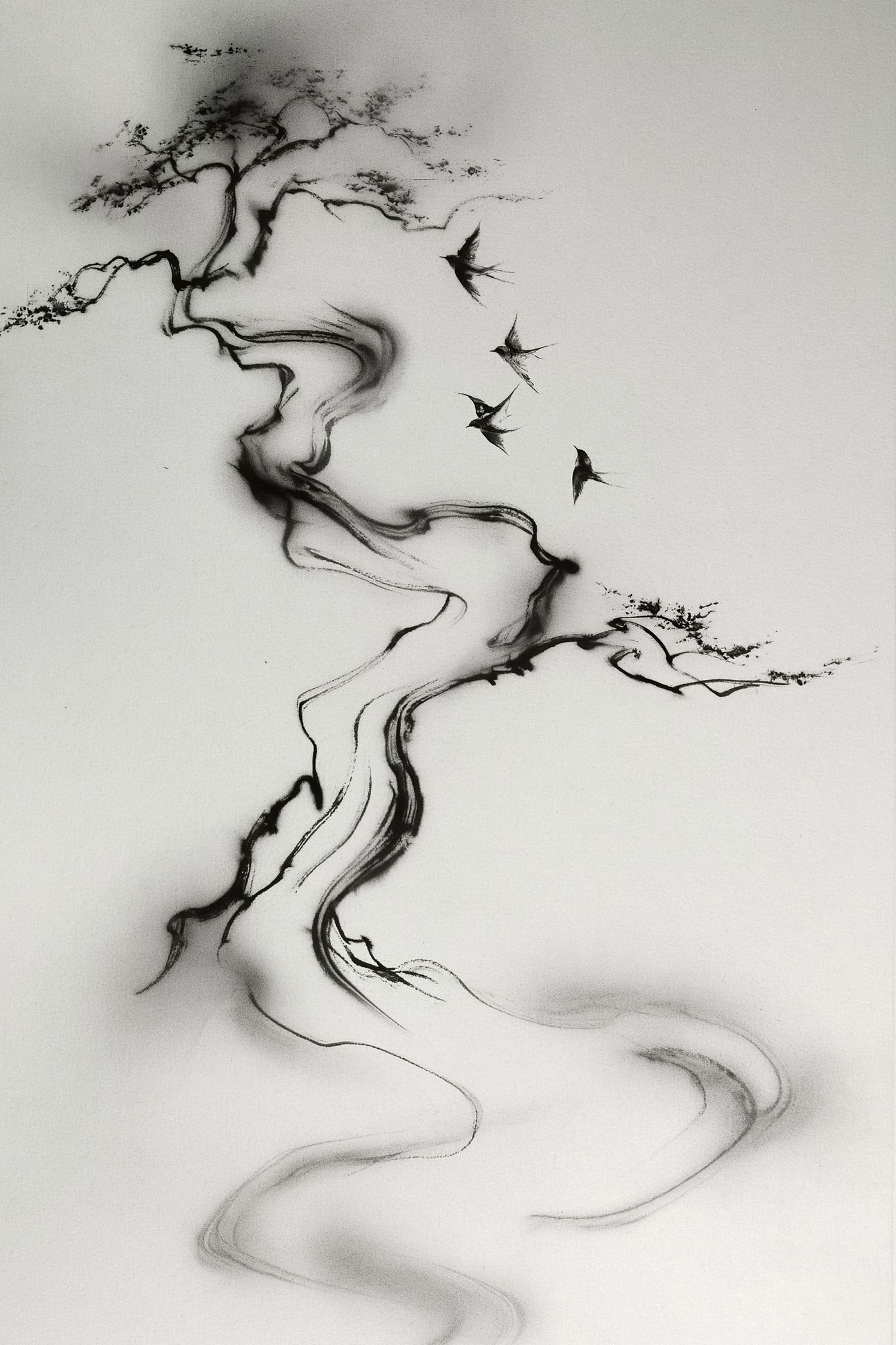 Ink Birds Abstract Poster. poster — abstract art