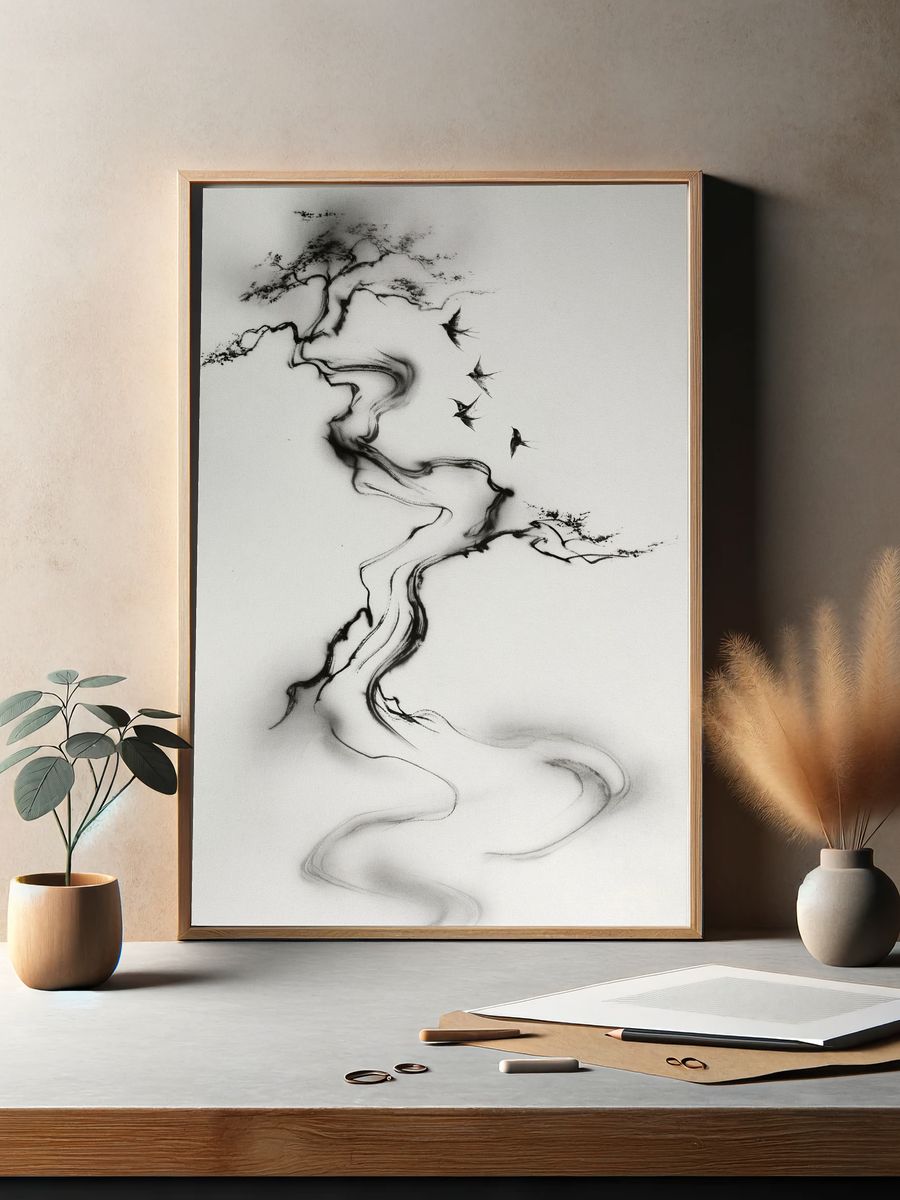 Ink Birds Abstract Poster. — room view 2