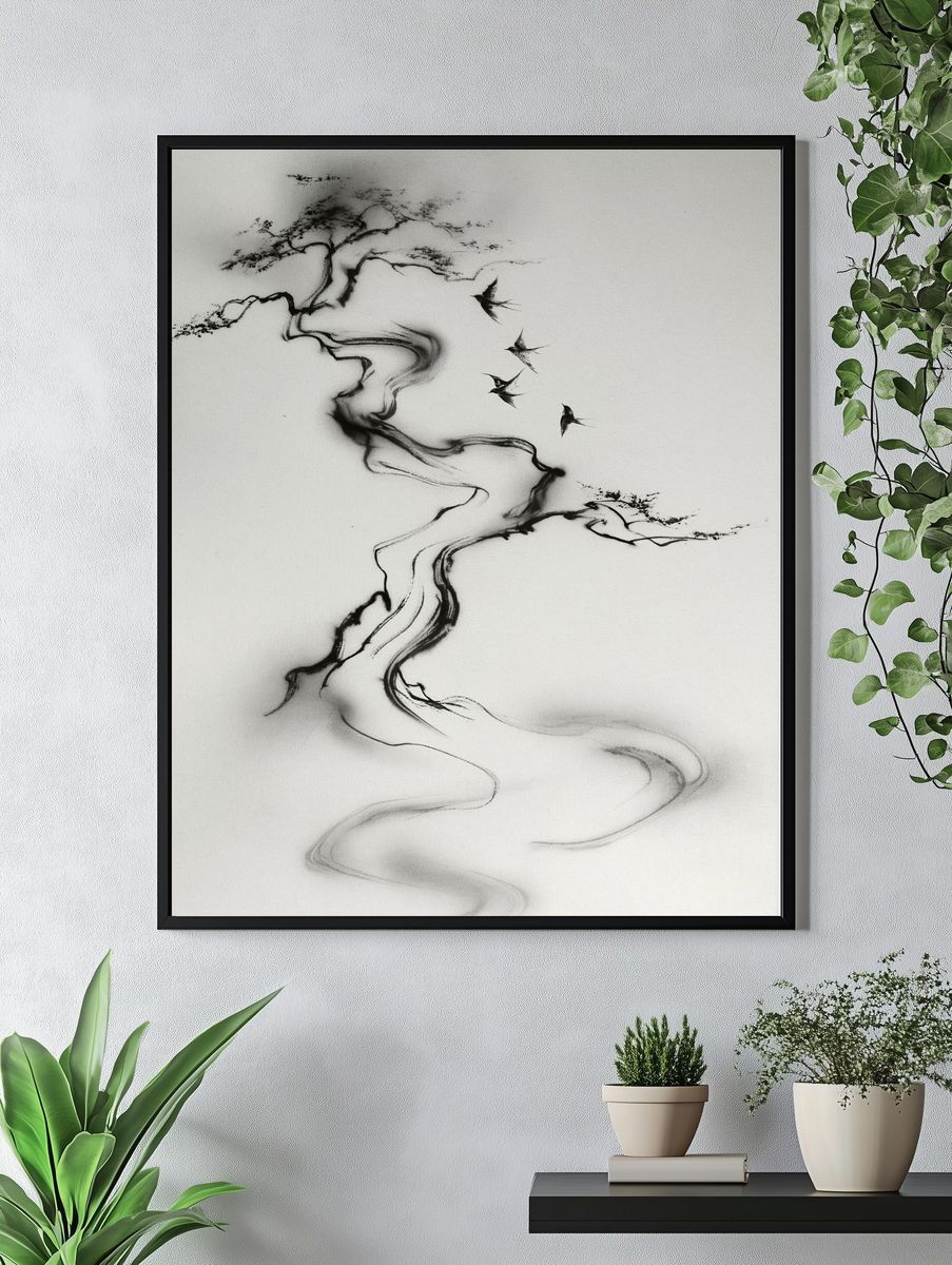 Ink Birds Abstract Poster. — room view 4