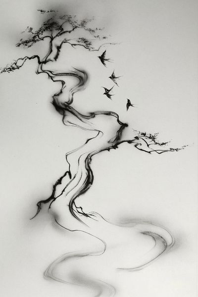 Ink Birds Abstract Poster. poster