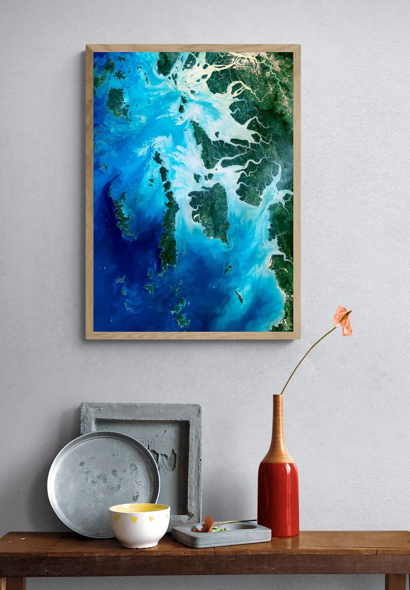 Aerial Ocean — Nature Print. — room view 3