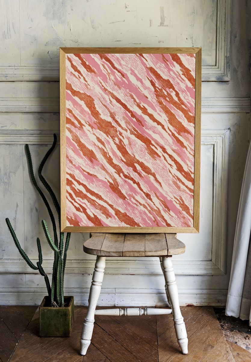 Abstract Pink and Red Pattern Poster. — room view 1