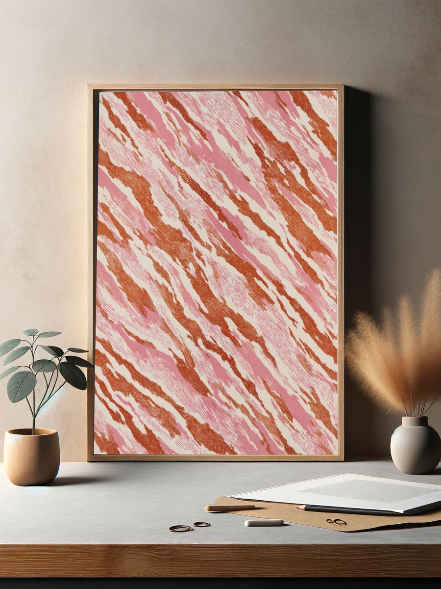 Abstract Pink and Red Pattern Poster. — room view 2