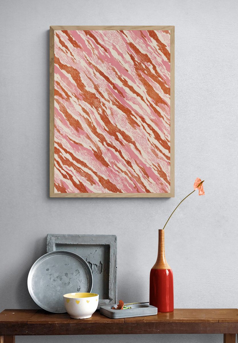 Abstract Pink and Red Pattern Poster. — room view 3