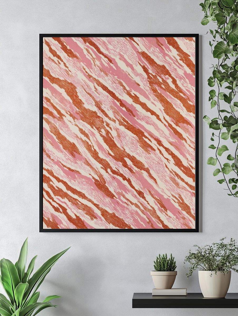 Abstract Pink and Red Pattern Poster. — room view 4