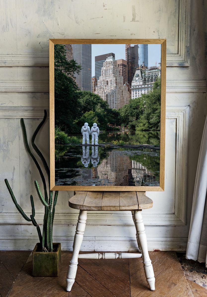 Astronauts in Central Park — Urban Photography Poster. — room view 1