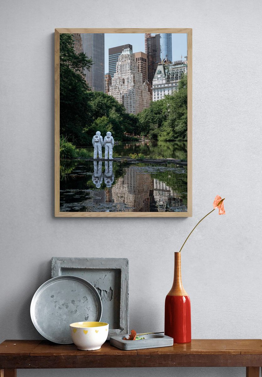 Astronauts in Central Park — Urban Photography Poster. — room view 3
