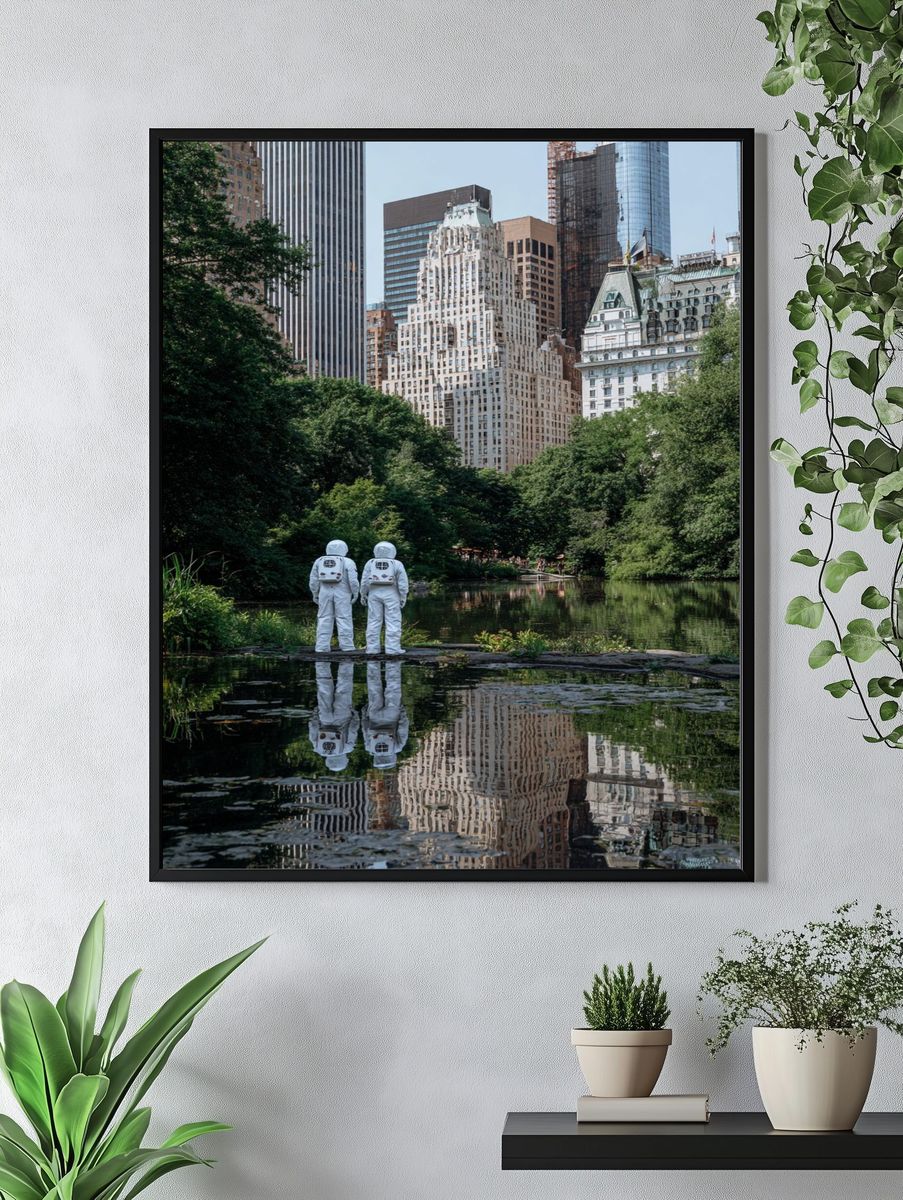 Astronauts in Central Park — Urban Photography Poster. — room view 4