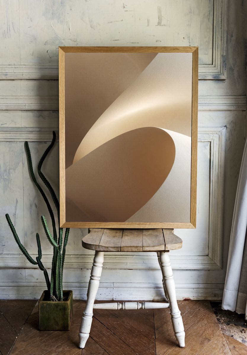 Curved Paper Abstract Poster. — room view 1