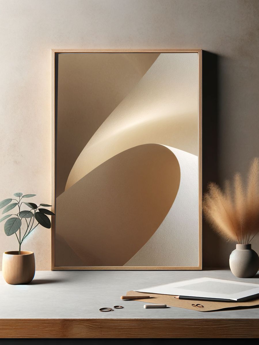 Curved Paper Abstract Poster. — room view 2