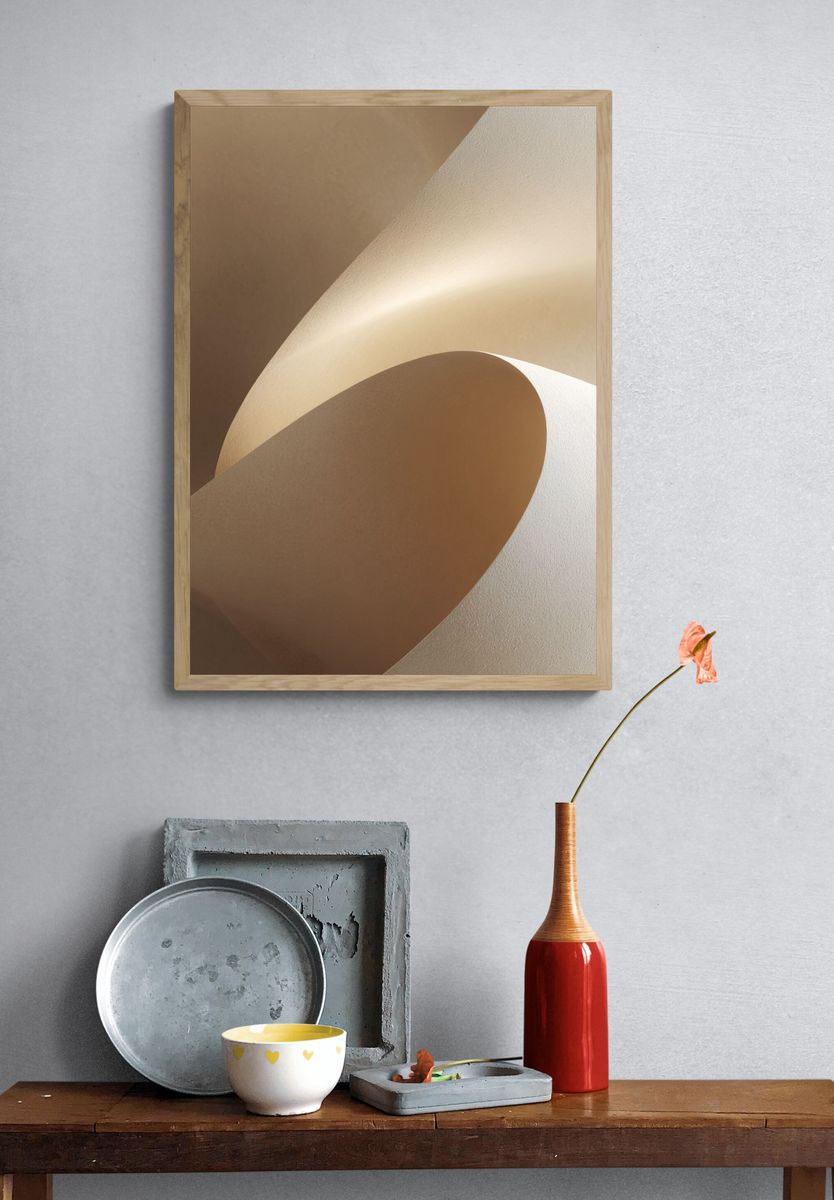 Curved Paper Abstract Poster. — room view 3