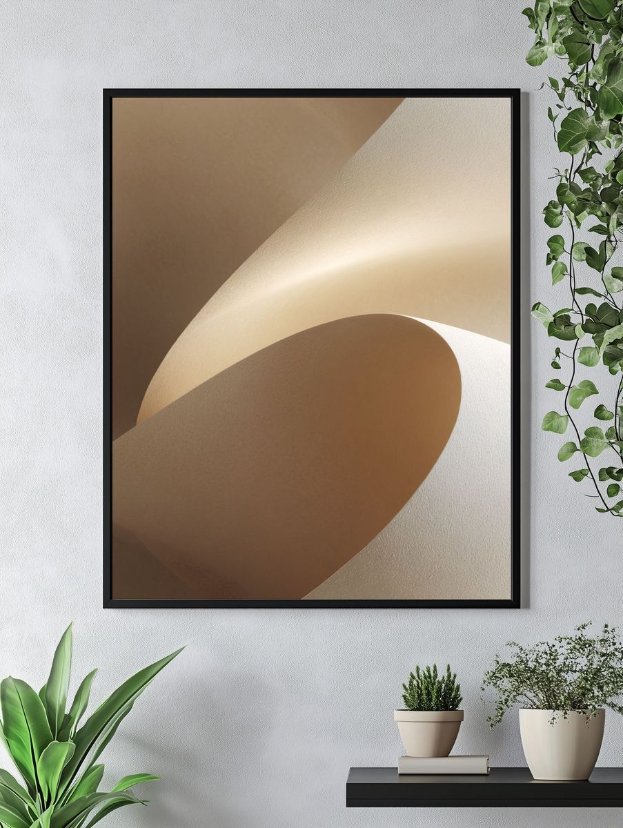 Curved Paper Abstract Poster. — room view 4