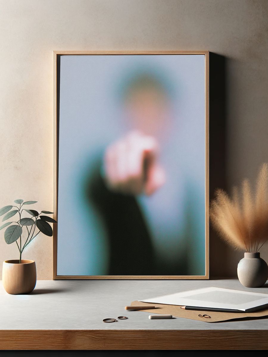 Abstract Pointing Hand Poster. — room view 2