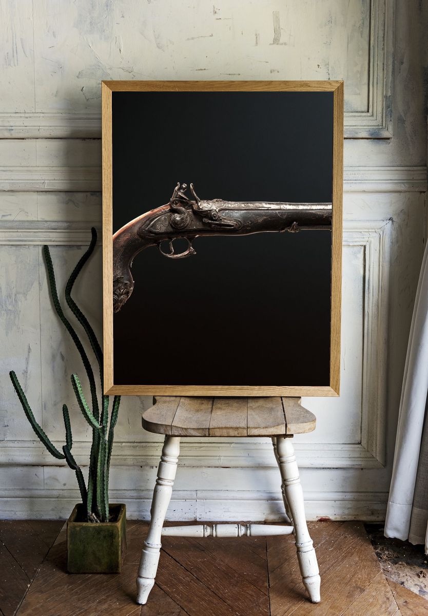 Antique Pistol Photography Poster. room preview
