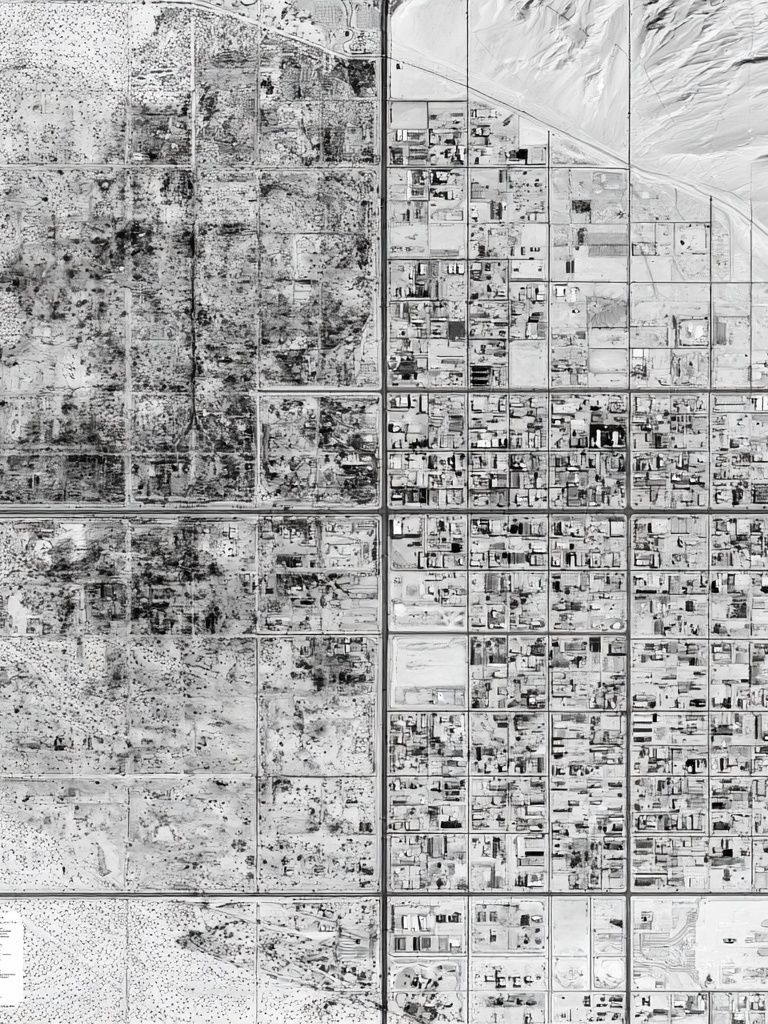 Aerial Desert Grid Photography Poster. poster detail