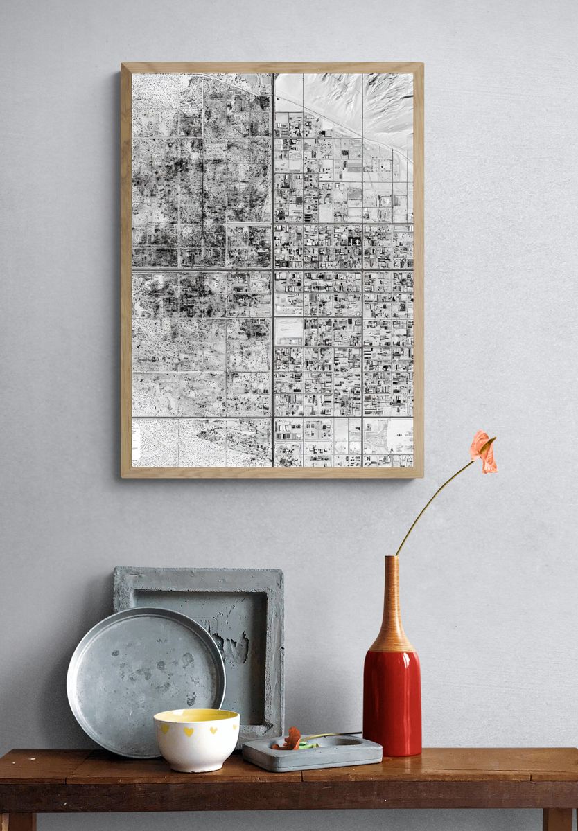 Aerial Desert Grid Photography Poster. — room view 3