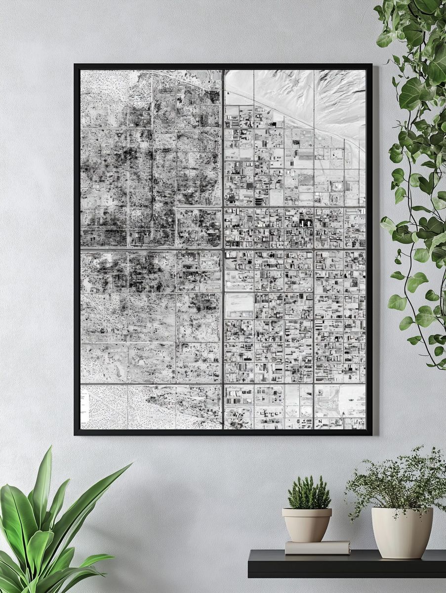 Aerial Desert Grid Photography Poster. — room view 4