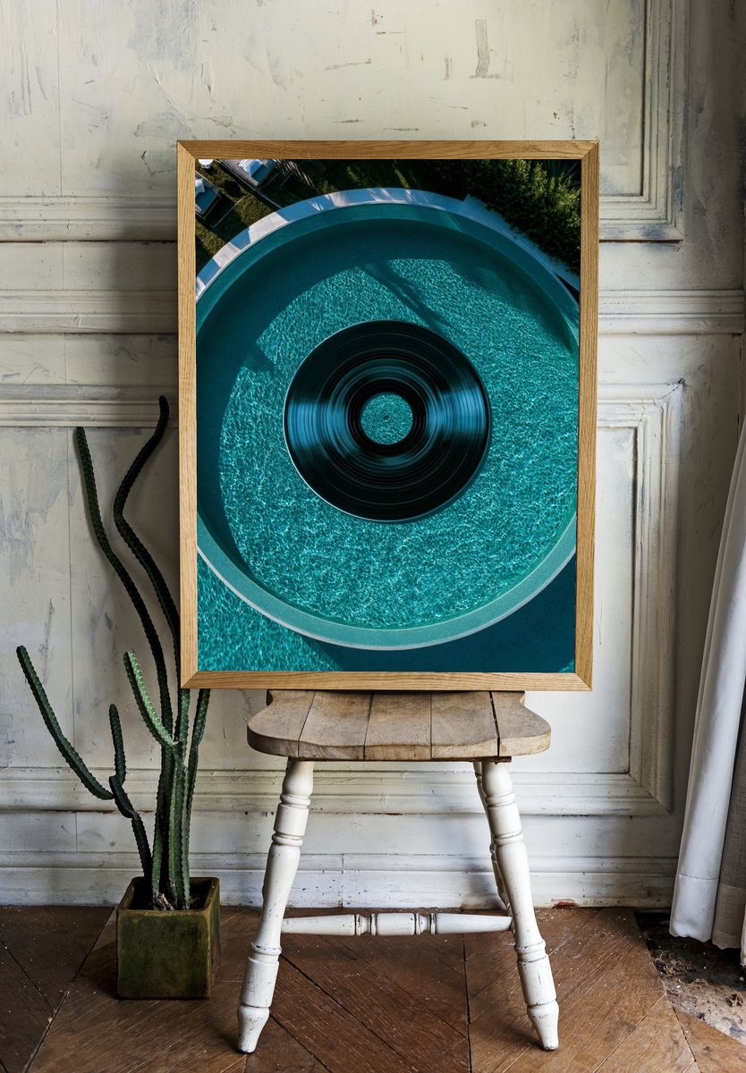 Aerial Pool Circle Photography Poster. room preview