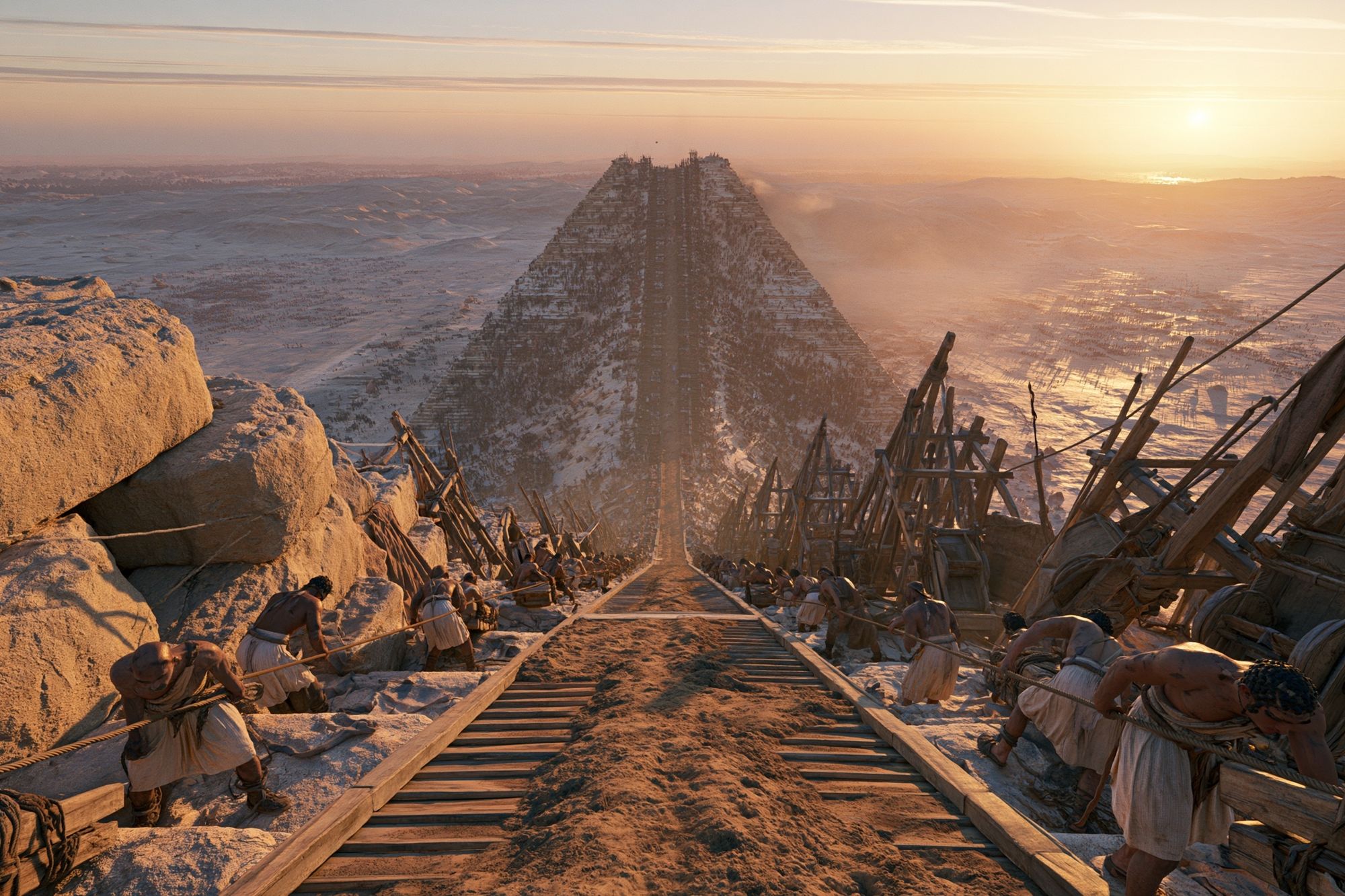 Ancient Pyramid Ascent Illustration Print. poster — illustration art