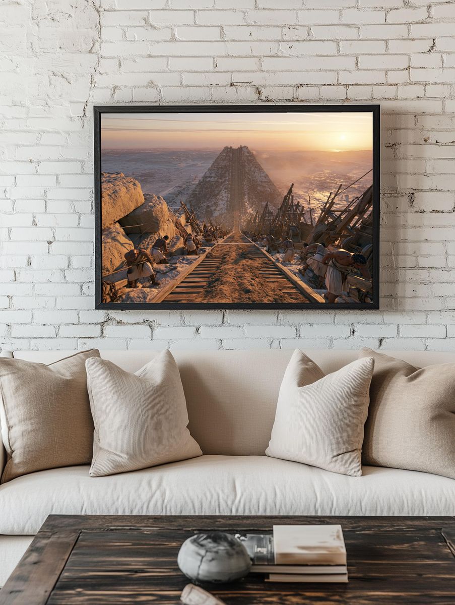 Ancient Pyramid Ascent Illustration Print. room preview