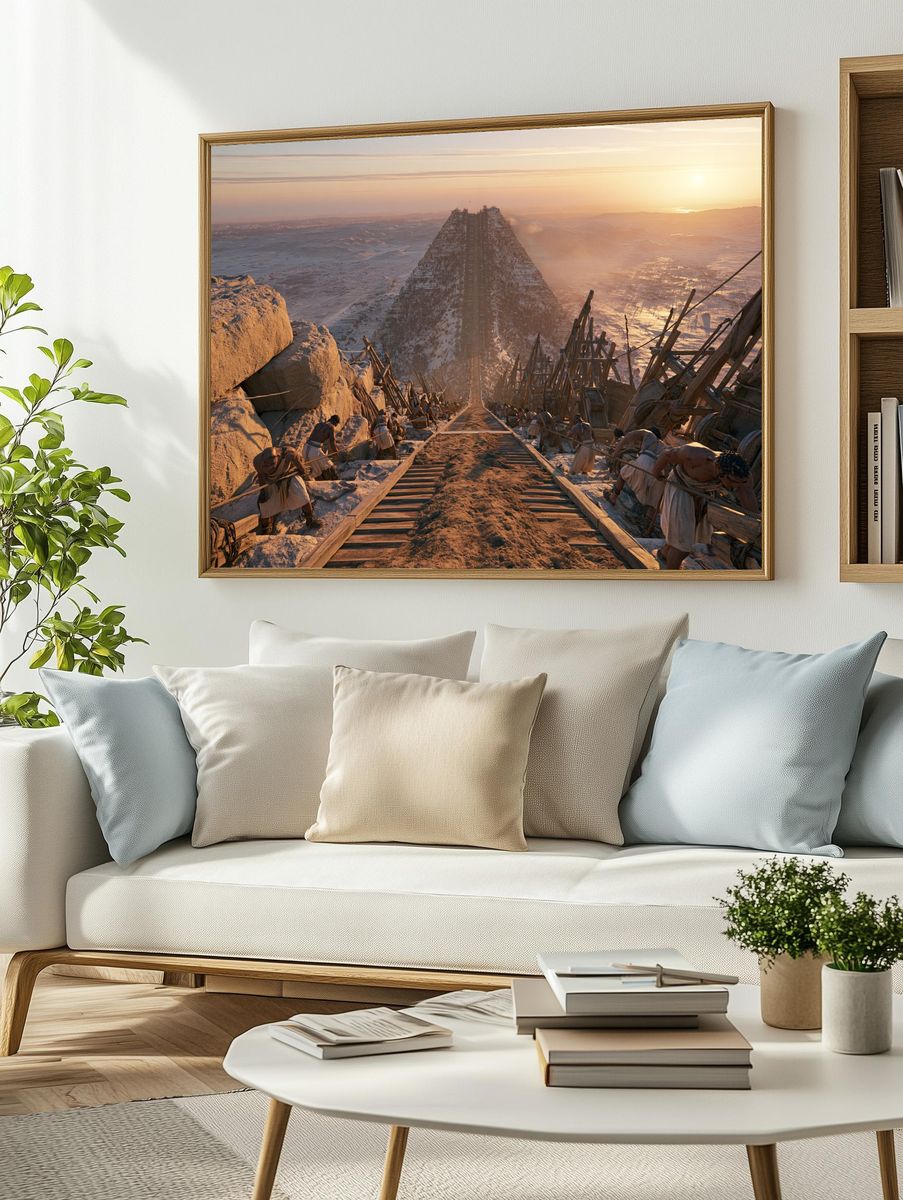 Ancient Pyramid Ascent Illustration Print. — room view 2
