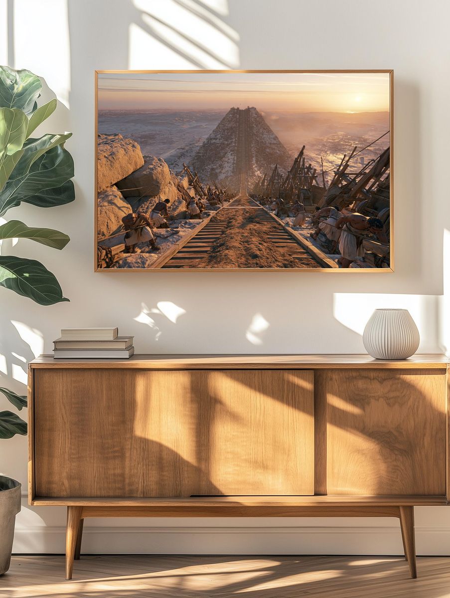 Ancient Pyramid Ascent Illustration Print. — room view 3